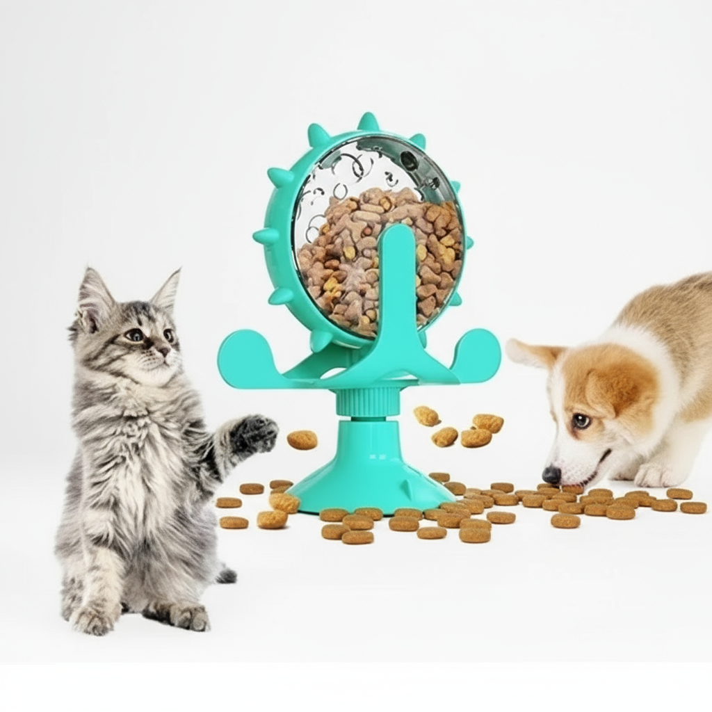 Brinquedo Interativo para Cães e Gatos  Alimentador Inteligente em Formato de Roda.