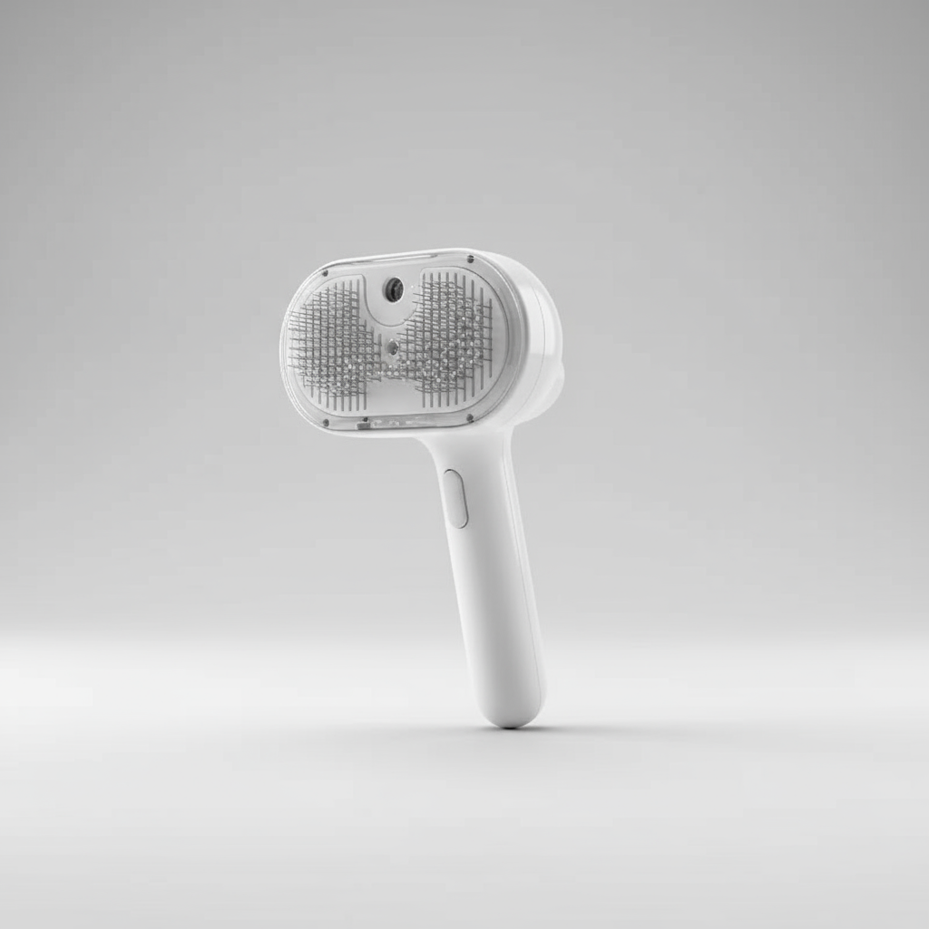 Escova Removedora de Pelos a Vapor Patabella - Pente Autolimpante para Cães e Gatos.