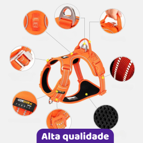 Peitoral Ajustável Reflexivo para Cães Grandes - Patabella.